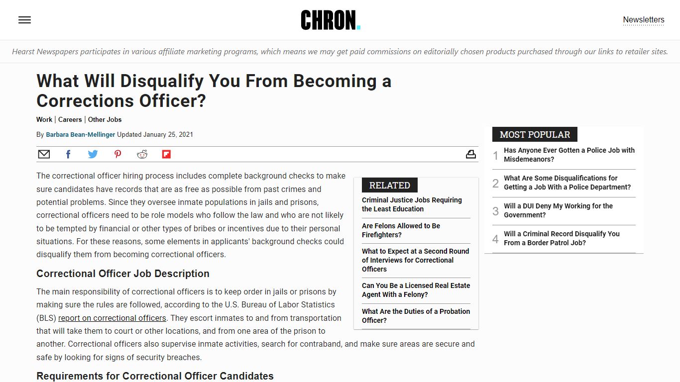 What Will Disqualify You From Becoming a Corrections Officer ... - Work
